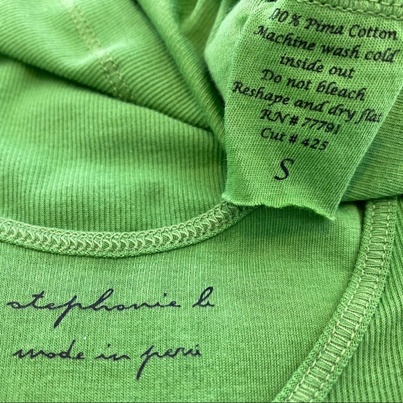 STEPHANIE B GREEN PIMA COTTON TANK TOP S NWOTS! - Picture 12 of 12